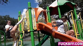 Teen Friends Explore Their Sexuality And Have Fun At The Playground