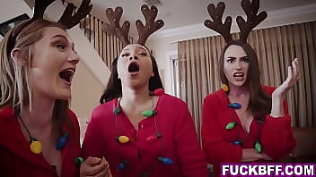 Teens Make Cookies For Santa Before Christmas And Get Naughty With Him In This Hardcore Porn Video